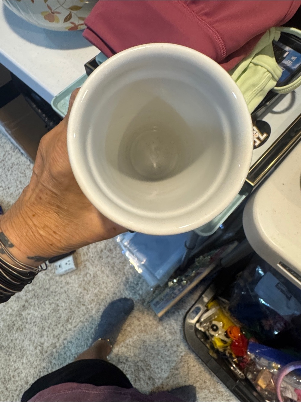 Starbucks White Travel Mug with Black Lid - Picture 3 of 4